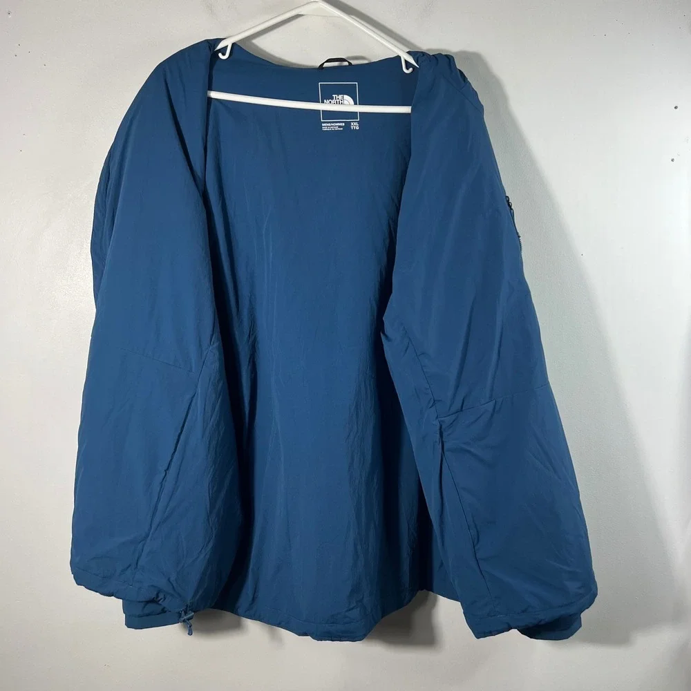 Mens The North Face Soft Shell Insulated Hooded Zip Jacket Teal Blue 2XL